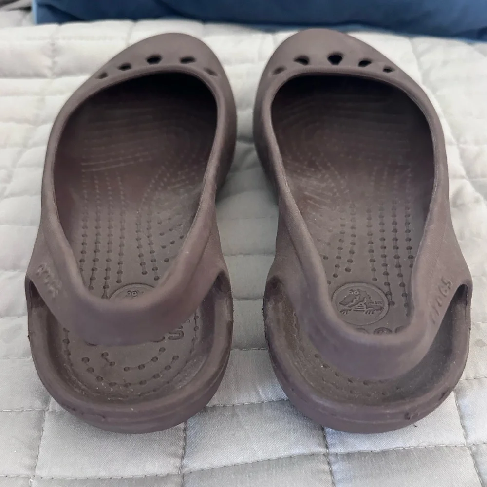 CROCS Kadee Ballet Flats Chocolate Brown Slingback Slip-On Shoes